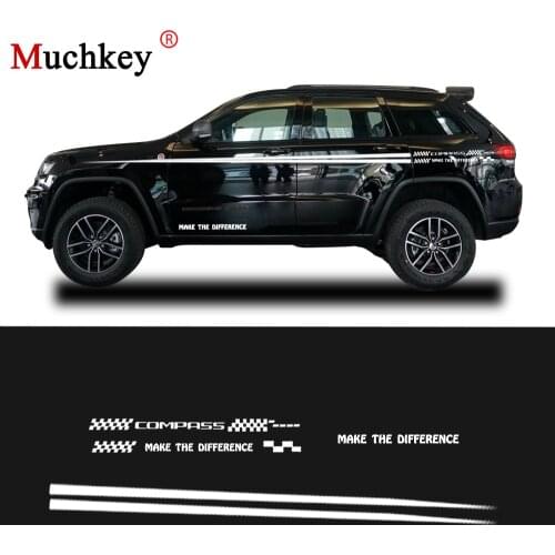 Vehicle Logo Sticker For Jeep Compass Hatchback Sedan SUV Decals Car Side Body Decal Stickers DIY Decoration Custom Decals 280CM
