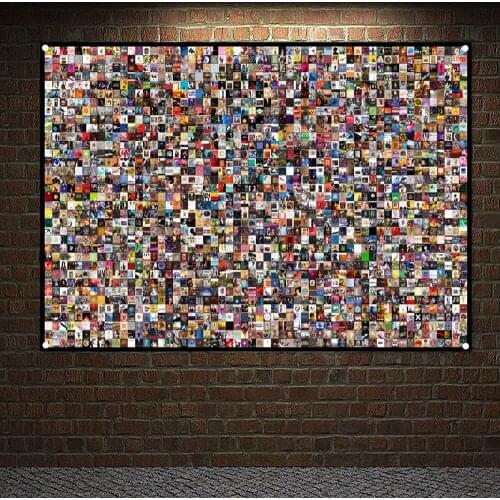 Mix Rock 'n' Roll Hip Hop Reggae Posters Banner Rock Music Hanging Cloth Canvas Painting Flag Office Music Bar Cafe Wall Decor