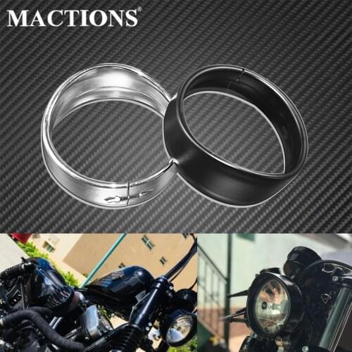 Motorcycle 5.75 inch Headlight Headlamp Trim Ring Black/Chrome For Harley Sportster XL 1200 883 Softail FXLR FXST FXSTB FXS