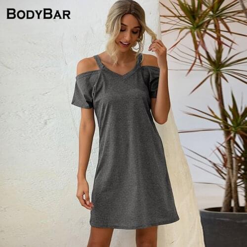 New Summer Fashion Casual Dresses Ladies Sling Suspender Off Shoulder A Line Dress Short Sleeve Sexy Knitting Mini Dresses Femme