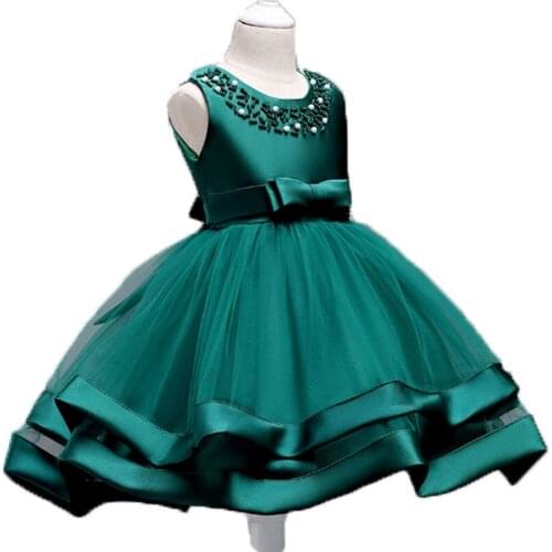 Dress For Girls Elegant Clothes Kids Girl Christmas Dresses Princess Wedding Children Satin Gown Party Evening Party Tutu Dress