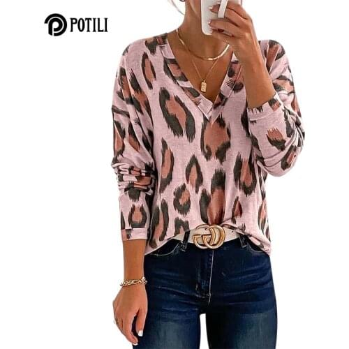 Леопардовые блузки POTILI China At AliExpress