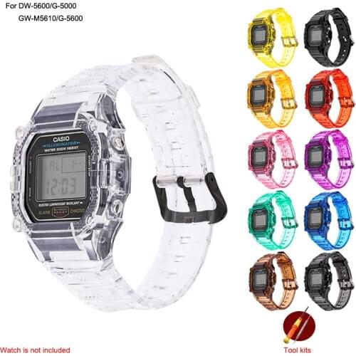 WatchBand for G-Shock DW-5600 GW-M5610 M5600 GLX-5600 TPU Case Replacement Watch Case Watch Strap for Casio Bracelet Accessories