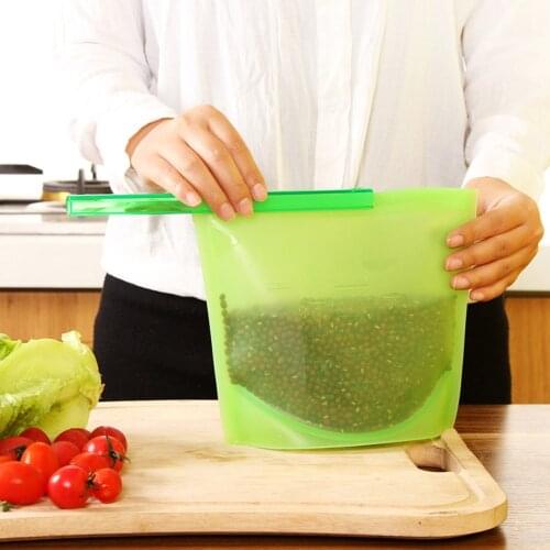 Silicone Food Storage Containers Leakproof Containers Reusable Stand Up Zip Shut Bag Cup Fresh Bag Food Storage Bag