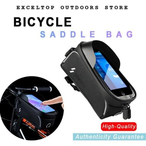 20cm MTB Front Beam Bag Earphone Hole Cross-border Bicycle Upper TPU Touch Screen Tube Saddle Phone Bag Cycling Equip Waterproof