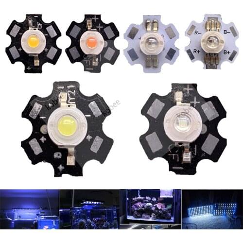 10pcs 1W 3W High Power LED warm white/cool white /natural white/red/green/Blue/Royal blue IR For Fish Aquarium Tank Lighting