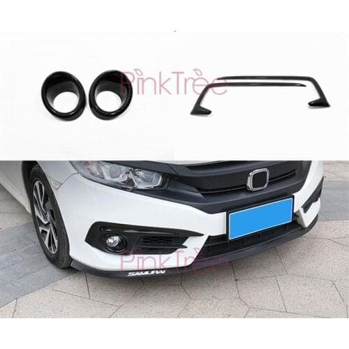 Carbon Fiber Color Front Foglight Fog Light Cover Trim For Honda Civic 2016 2017 2018 Car Styling Accessories