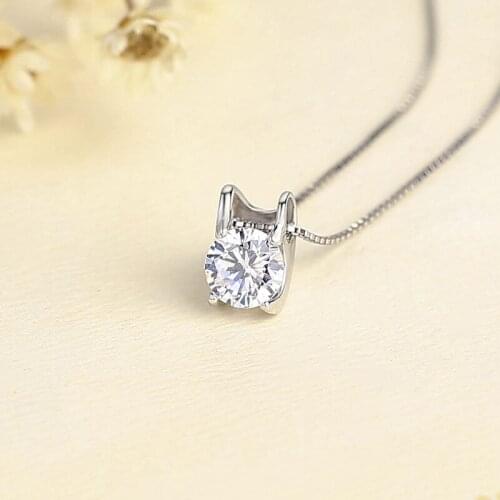 Simple Luxury New Arrival 925 Sterling Silver Pendant Necklace With Top Quality Cubic Zirconia For Women Birthday Gift