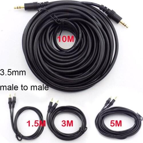1.5M 3M 5M 10M 3.5mm Male to Male Stereo RCA AUX Audio speaker earphone Extension Cable Cords For AV pc Extension Lines