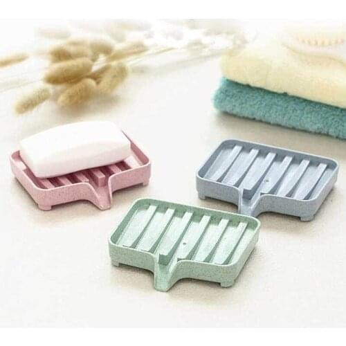 1 Pcs Storage Rack Tray Tool Soap Dish Organizer Storage Tray Soapbox Shower Soap PP Wheat Straw Drain Soap Box Sponge Holder