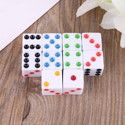 10pcs/set D6 Six Sided Spot Dice Square Opaque 15mm Dices Role Playing Game for Bar Club Party