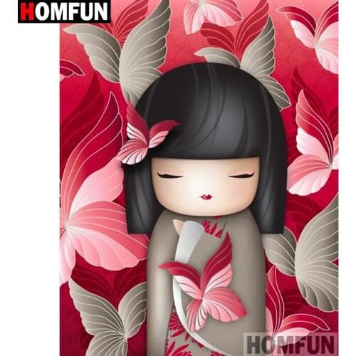 HOMFUN Full Square/Round Drill 5D DIY Diamond Painting "Cartoon girl" Embroidery Cross Stitch 5D Home Decor A07797