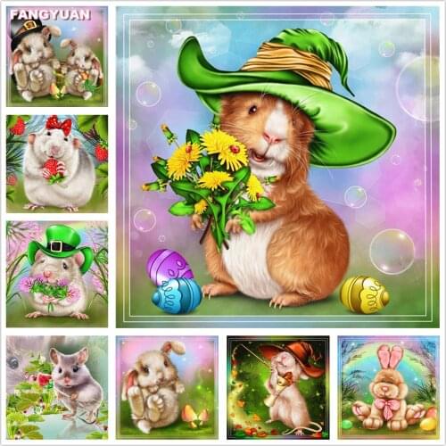 Diy 5D Diamond Embroidery Cartoon Mouse Mosaic Full Square Round Handmade Gift Diamond Painting Animals Cross Stitch Home Decor