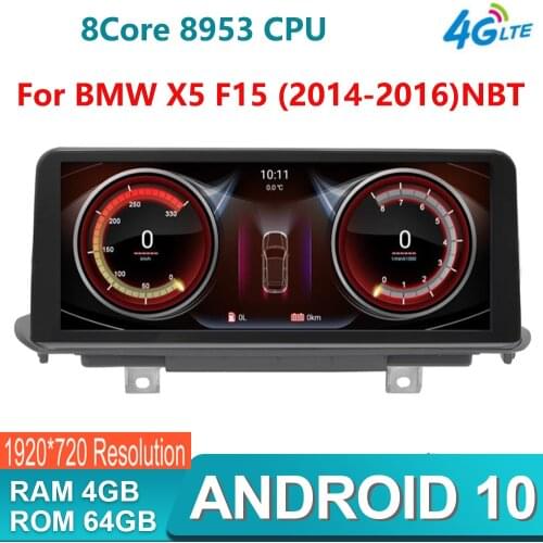 Car Multimedia Player for BMW X5 F15 X6 F16 2014-2017 NBT System Qualcomn Snapdragon Android 10 Navigation Auto 4G 10.25' Screen