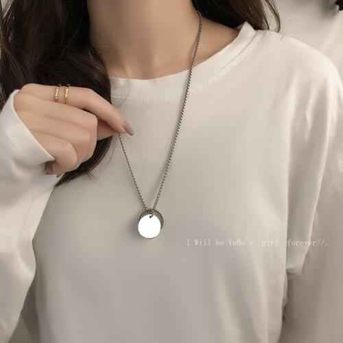 Korean Fashion BTS Same Paragraph Stainless Steel Long Necklace For Women Goth Sweater Chains Couple choker Men Hip hop Jewelry