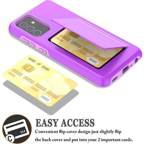 Candy Color Case On The For Samsung Galaxy A72 5G Funda Flip Armor Business Card Slots Cover For Samsung A 72 5G 6.7" Capa Coque