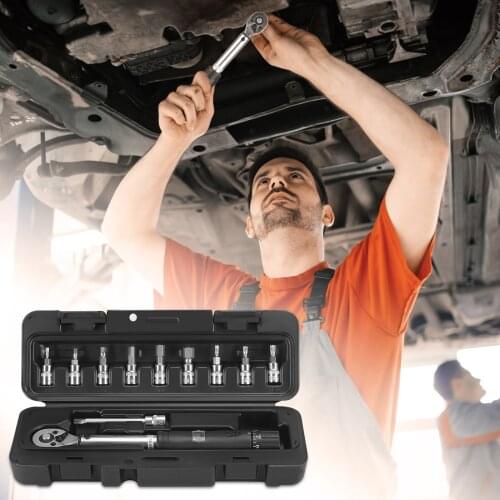Torque Wrench 2-14 Nm Torque Spanner 1/4 Inch Socket Set Adjustable Hand Wrench Ratchet Mechanical Protable Bike Repair Tool Kit