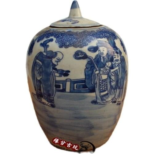 China old porcelain painting Blue and white pot