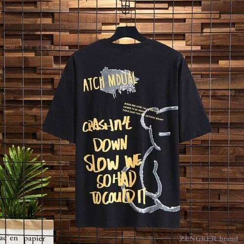 Short-sleeved mens summer cotton Hong Kong style wild loose large size couple ins tide brand simple five-point t-shirt 140kg8x