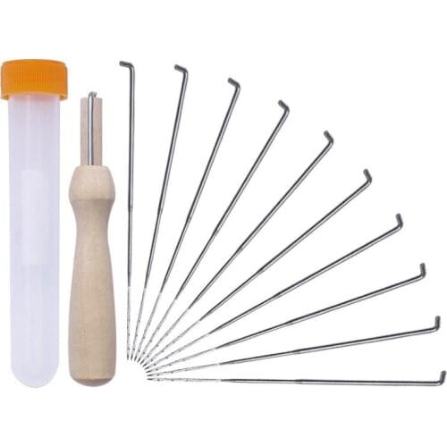 10PCS Thick Medium Fine Felting Needles Wool Felt Tools with Clear Bottles Sewing Wool Pins Knitting Craft Kits for Children