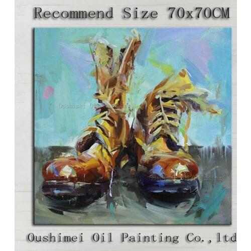 Top Artist Hand-painted High Quality Modern Mans Shoes Oil Painting On Canvas Hand-painted Shoes Painting For Home Decorative