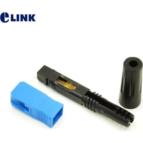 100pcs FTTH SC UPC fiber fast connector for drop cable SM Quick Cold Assembly field optic connector free shipping IL within0.7dB