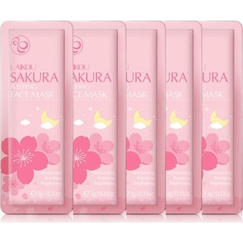 Sleeping Mask Cream No-Wash Sakura Relieving Irritated Skin Anti Aging Moisturizing Whitening Soothing Night Cream Facial Mask