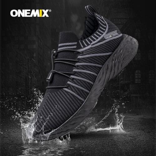 Onemix Running Shoes Lightweight Waterproof Womens Sneakers anti-slip Shock Absorption Walking Shoes For Men With Free Shipping