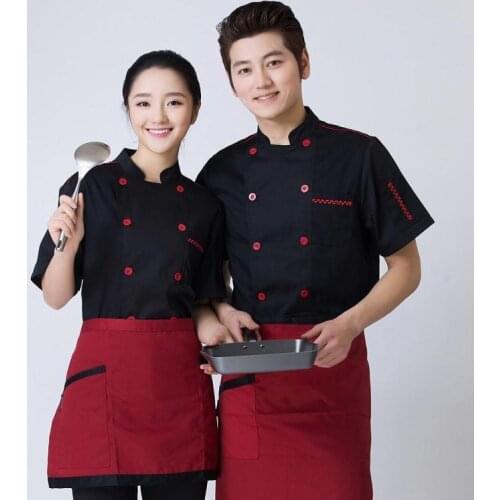 2018 Summer Short Sleeve Chef Coat Women&Men Cooks Wear Hotel Discount Chef Clothing Israel Chef Uniforms Free Shipping Workwear