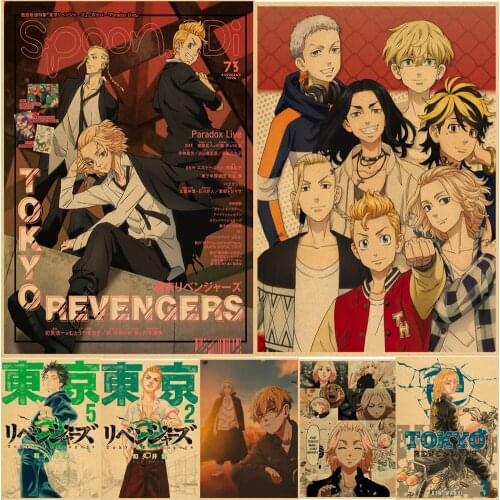 Hot Japanese Classic Anime Tokyo Revengers Posters Home Room Decoration Kraft Paper Prints Art Vintage Wall Stickers