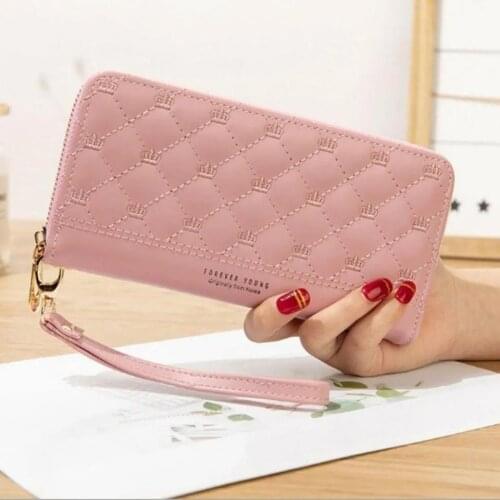 2021 Fashion New Ladies Purse Small Fragrant Wallet Large-Capacity Korean Clutch Soft Leather Student Wallet