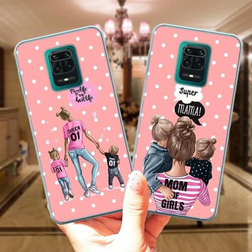 Super Mama Girl Mom Boy Baby Soft TPU Silicone Case Cover For Xiaomi Redmi 9 Prime Note 9 Pro Max Note 9S 10X Poco M2 Pro
