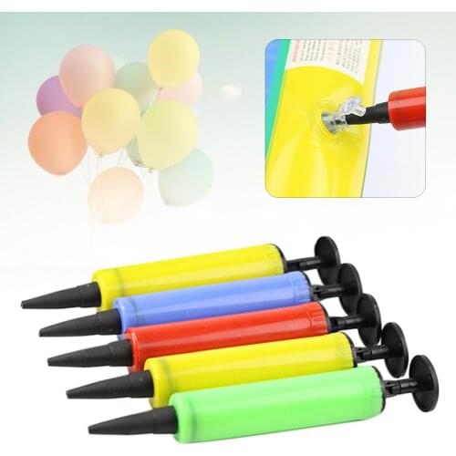 5Pcs Portable Balloon Inflatable Pillow Toy Air Pump Mini Plastic Hand Push Manual Inflator Outdoor Inflatable Balloon Toy Pump