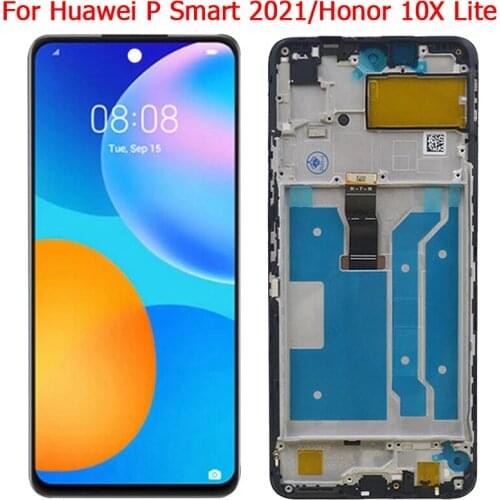 Original Honor 10x Lite Display For Huawei P Smart 2021 LCD With Frame 6.67" Y7A PPA-LX2 LCD Touch Screen Digitizer Panel Parts