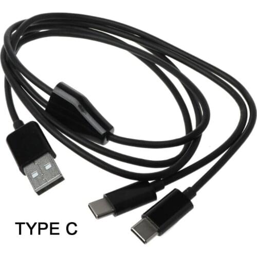 Portable Portable USB 2.0 Type A Male To Dual Type C Male Splitter Y Charging Data Cable for Samsung S10 S9 S8 A50 Xiaomi 9 8 7