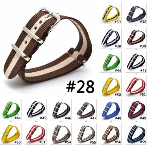 10Pcs/set 20mm 22mm Nylon Strap Braided Solo Loop Watch Band Nato Army Sport Canvas Wristband for DW Watch Replacement Bracelet