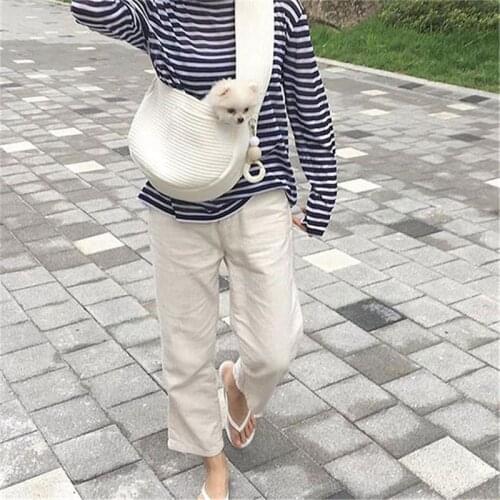 Retro Pet Carrier Bag Handbags Puppy Cat Cat Tote Bag Head Out Portable Outdoor Travel Carrying Shoulder Bag pet supplies