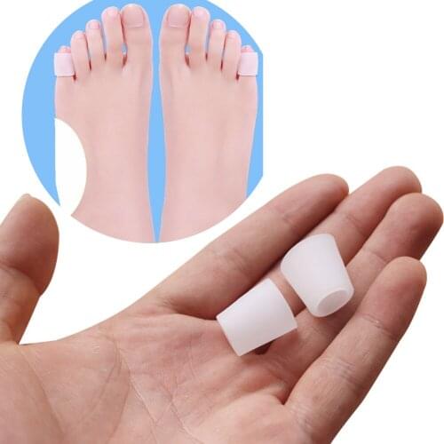 2pcs Silicone gel little toe tube corns blisters Corrector pinkie protector gel bunion sleeve toe Bone Brace Support