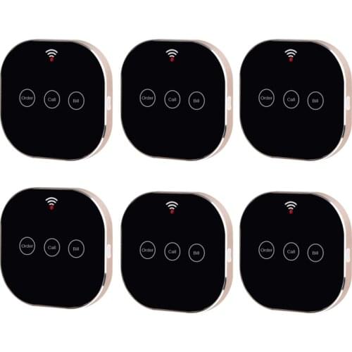 Wireless Long Distance Calling System 6 USB Touch Screen Button Three & Single Key For Restaurant Cafe Full Table Service