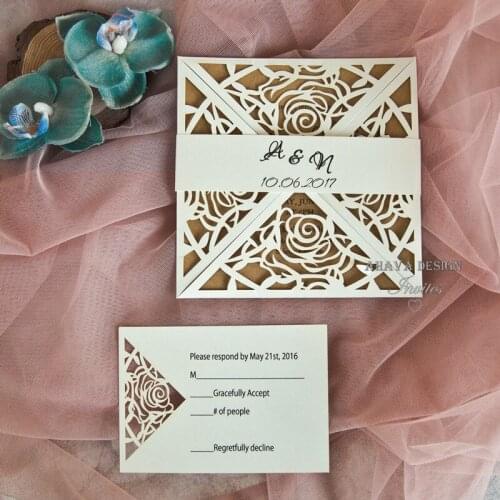 Modern Embrace-White Laser Cut Wrap with Modern Styled Insert And White Ribbon
