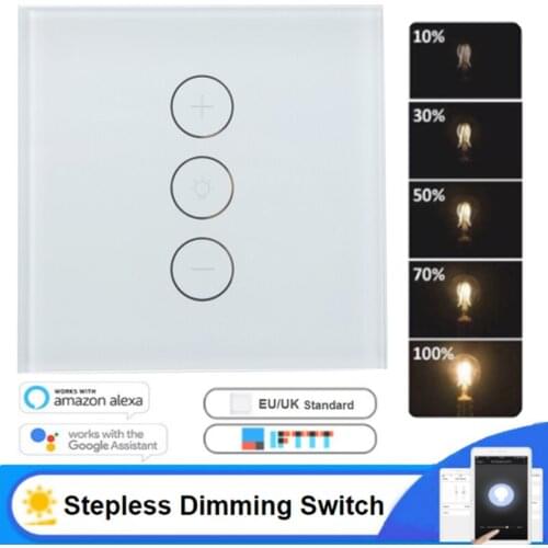 Light Dimmer WiFi Touch Switch Smart Eletronical Light Switch Wall Flush-mounted Light Switch Accessory For Alexa Voice Control