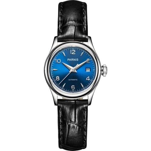 Parnis Royal Seriers Luminous Lady Women Leather Watchband Fashion Automatic Mechanical Watch Wristwatch