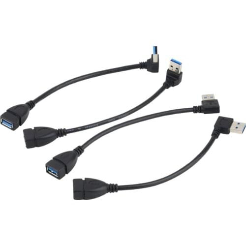 Universal 25cm USB Extension Cable USB 3.0 Male A to Female A 90 Degree Extension Data Sync Cord Cable Wire Adapter Wholesale