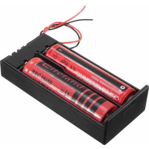 Universal Black Battery Storage Case 3.7V 2x18650 Batteries Holder Box Container With ON/OFF Switch