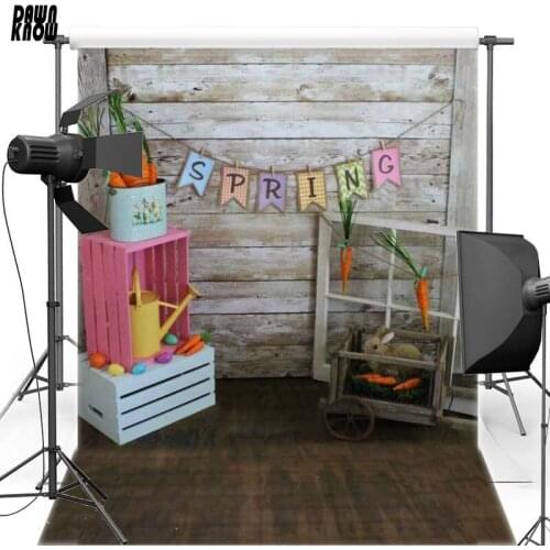 DAWNKNOW Happy Easter Vinyl Photography Background For Children Spring Polyester Backdrop For Photo Studio Props 194