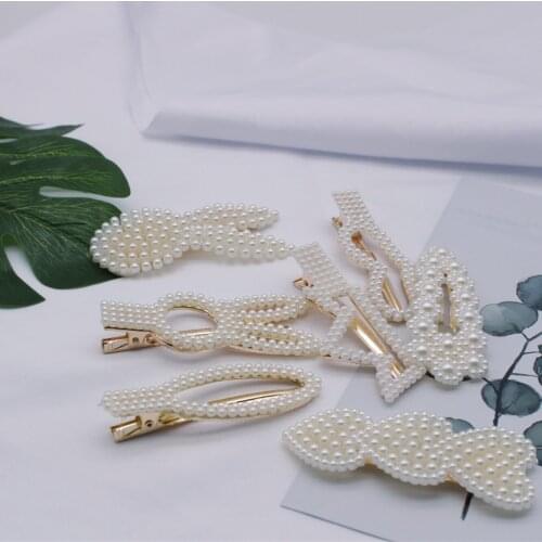 5Pcs/SetIns Pearl Hairpin Korean Version Of The Golden BB Clip Temperament Bangs Clip Simple Hair Accessories