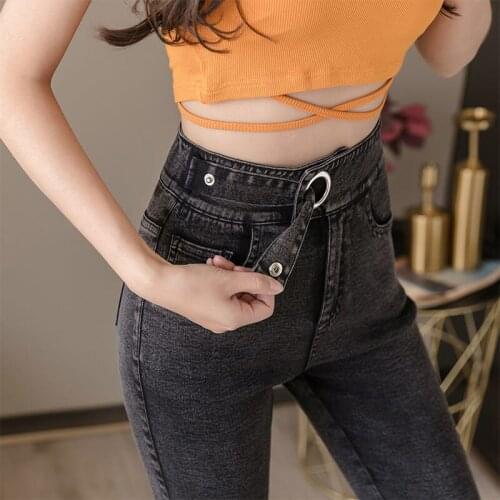 Woman Jeans Pants High Waist Black Trousers Womens Spring Autumn High Waist Denim Skinny Pants Pantalones Vaqueros