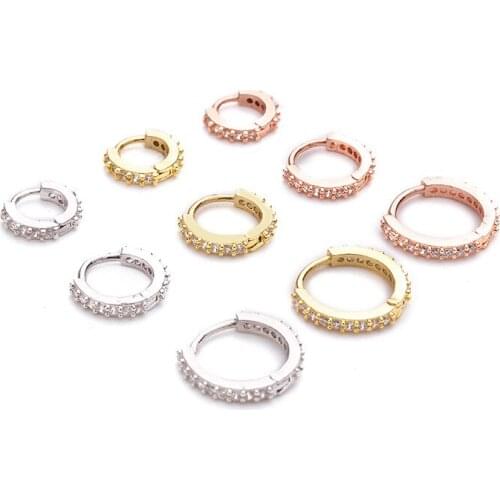 1Pc 6mm/8mm/10mm CZ Hoop Cartilage Earring Small Stud Earring Helix Tragus Daith Conch Rook Snug Ear Piercing Jewelry Gift