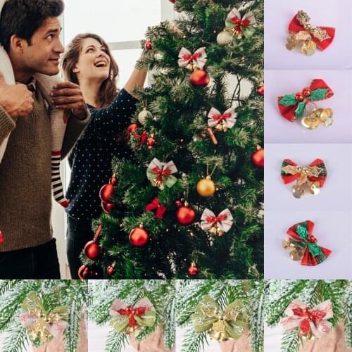 1Pcs Cute Christmas Bowknot New Fashion Handmade Christmas Tree Hanging Decor Ornament Home Xmas Party Gifts Decor Accessories