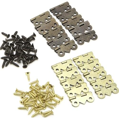 10x Mini Butterfly Door Cabinet Drawer Jewellery Box Hinge Furniture 20mm x17mm 6XDD